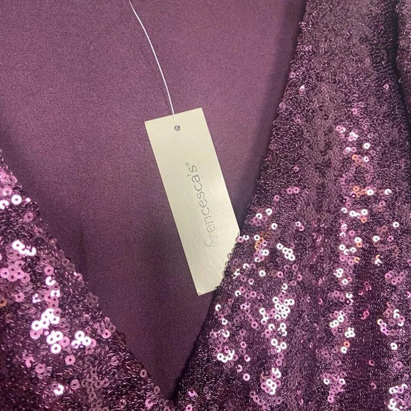 Francesca’s Miami Purple Sequin Long Sleeve Party Dress NWT Size S Cocktail - Picture 11 of 15